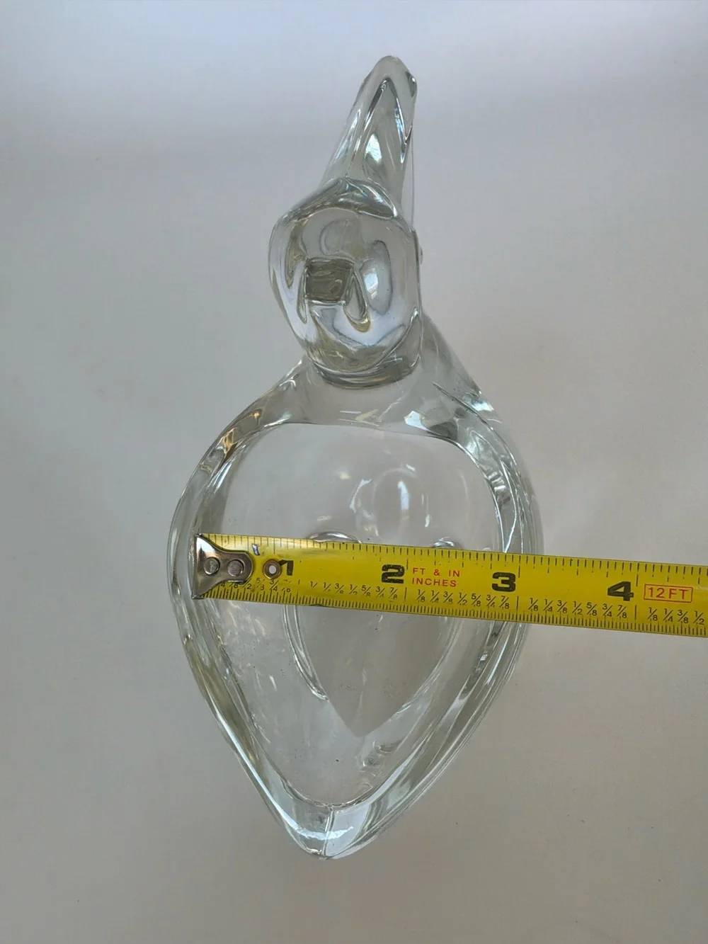 Vintage Hand Blown Clear Glass Pelican Figurine Coastal Bird Art Paperweight